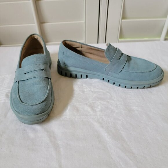 Blondo Waterproof Blue Suede Loafers - Size 7M - Picture 3 of 8